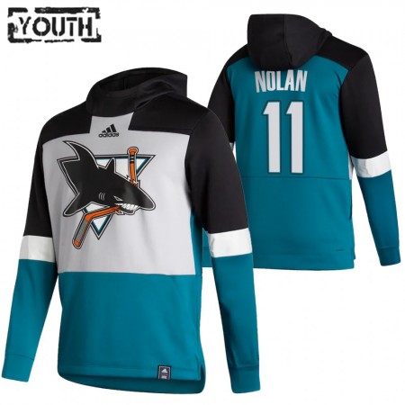Kinder Eishockey San Jose Sharks Owen Nolan 11 2020-21 Reverse Retro Pullover Hooded Sweatshirt